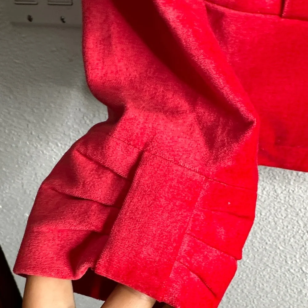 Apostrophe Red velvet Women's Blazer size 14 preppy holiday